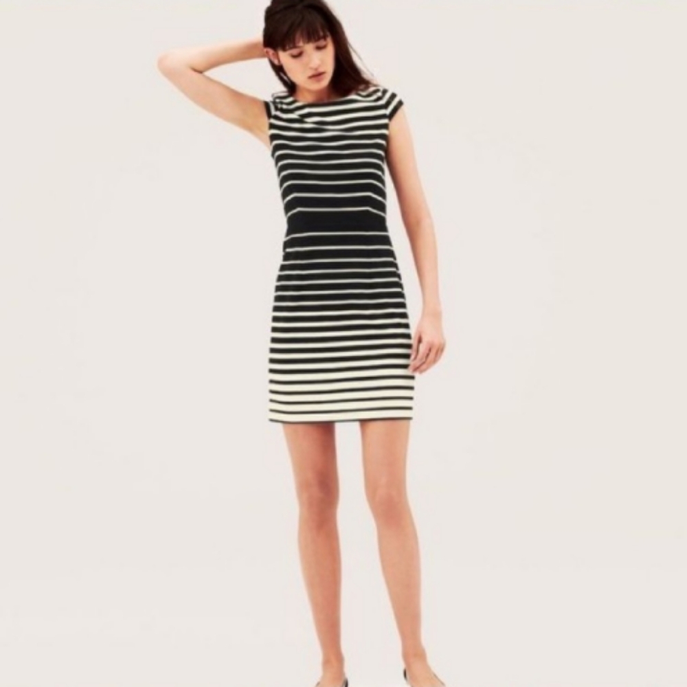 ✨Black and White stripe dress | Loft